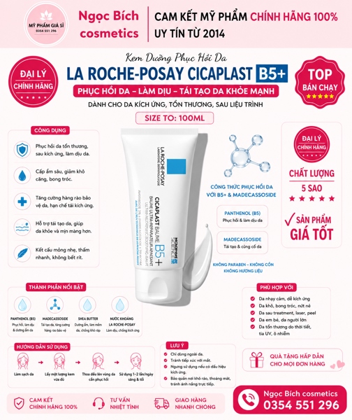 Kem Dưỡng B5 La Roche Phục Hồi Da 100ml Size To [HÀNG XÁCH]