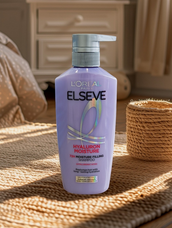 Dầu gội L'Oreal Hyaluron Moisture 72H Moisture Filling Shampoo tóc phồng bồng bềnh cho da đầu khô