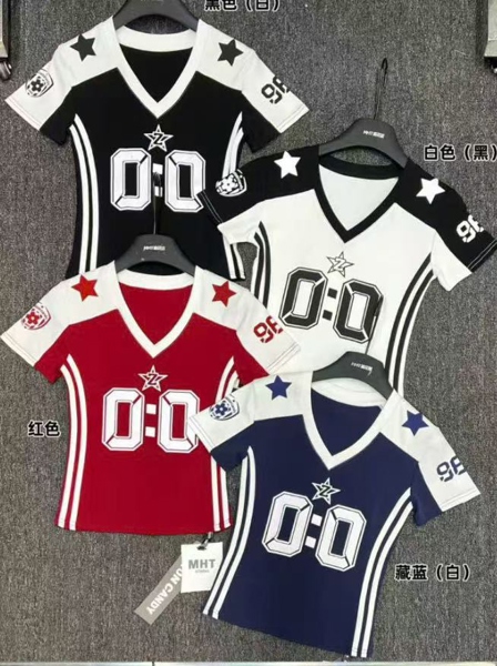 Top cổ V 0:0 tay ngôi sao