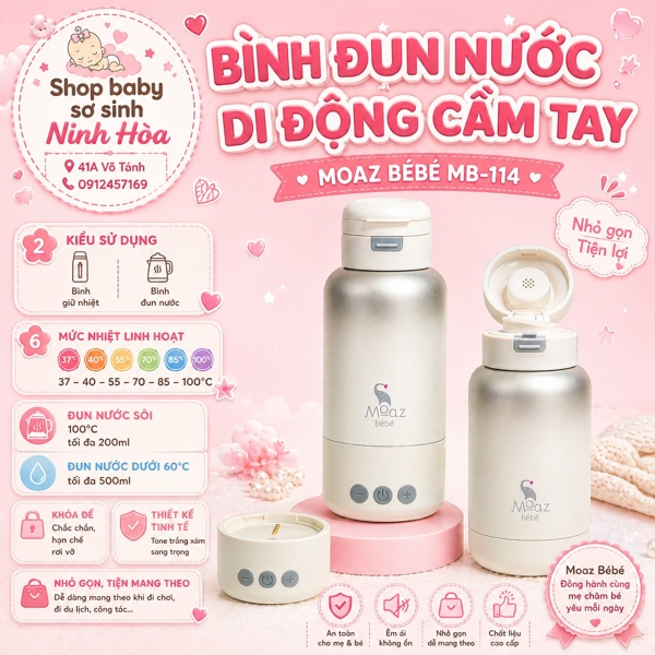 Bình đun nước di động cầm tay Moaz BéBé MB – 114