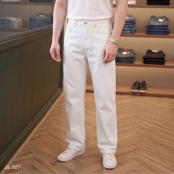 Quần Jean dài Suông (Baggy) trắng Offwhite 1286