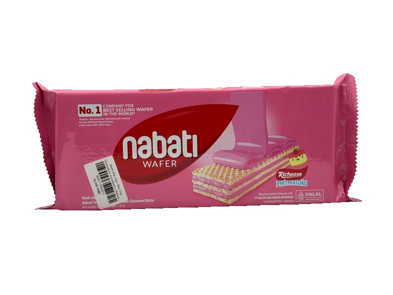 Bánh Xốp Kem Phô Mai Dâu(nabati strawberry cheesecake Flavoured Wafer 110g)