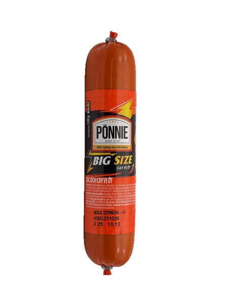 Xúc xích tiệt trùng Ponnie cay vị ớt 48cây x 120gr