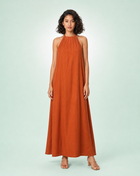 Đầm Terracotta - Orange Long Linen