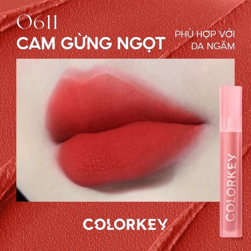 Son Kem Màu Cam Gừng Ngọt Colorkey Velvet O611