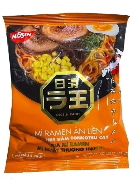Mì Nissin raoh Hương vị thịt hầm tonkotsu cay