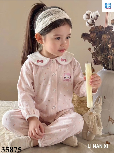 35875 Bộ Pyjama Cổ Bèo Thỏ Carot