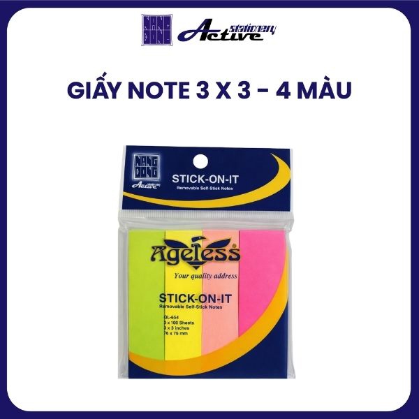 Giấy Note 3x3 4 Mảnh (H/12x)