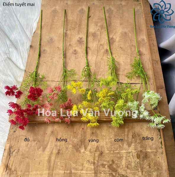 Điểm tuyết mai - trắng - Hoa cành dài - Hoa Lụa Vân Vượng