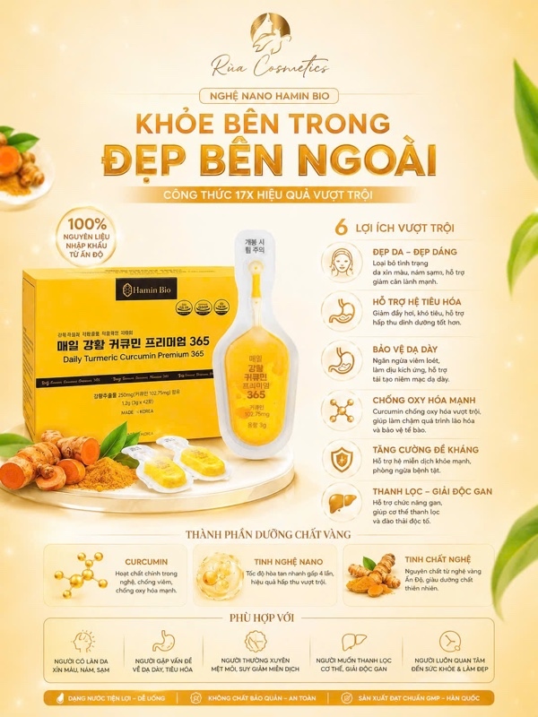 Nghệ Nano Hamin Bio 365 Hàn Quốc 32 tép