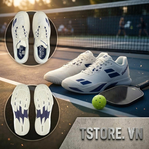 Giày Pickleball / Tennis Babolat Jet Mach 4 All Court - 30S26629B-1115 - Trắng Kem