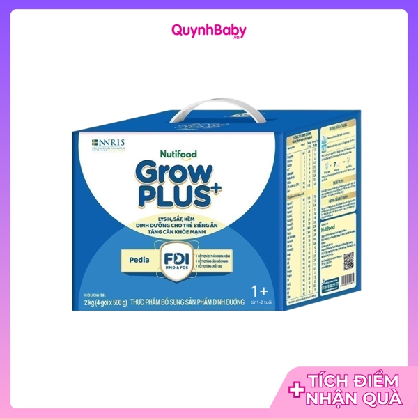 Sữa Bột nutifood growplus xanh 1+ thùng 2kg ( túi)