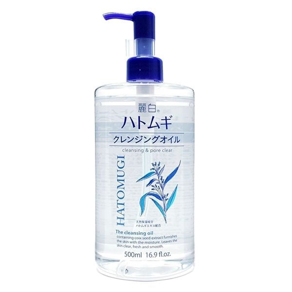Dầu Tẩy Trang Hatomugi Ý Dĩ Dưỡng Ẩm, Làm Sáng Da 500ml