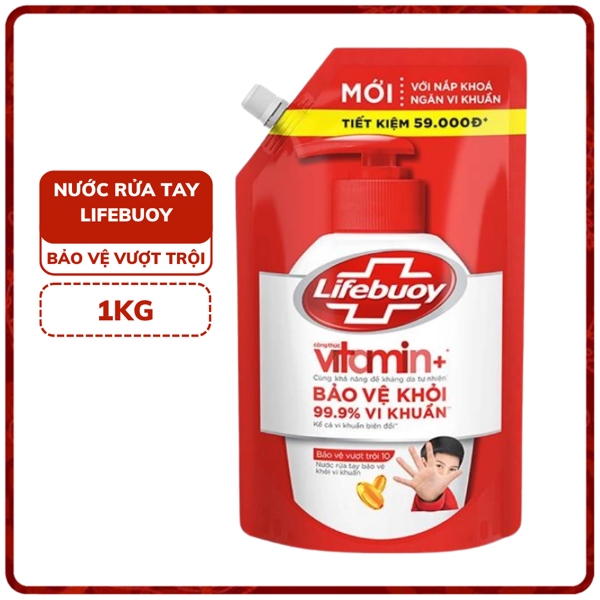 NƯỚC RỬA TAY LIFEBUOY 1KG - THÙNG/12 TÚI