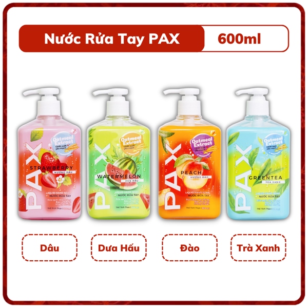 NƯỚC RỬA TAY PAX 600ML - THÙNG/24 CHAI