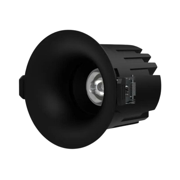 Đèn LED âm trần Spotlight SM12 mặt trăng, lỗ khoét 75mm, chóa đen