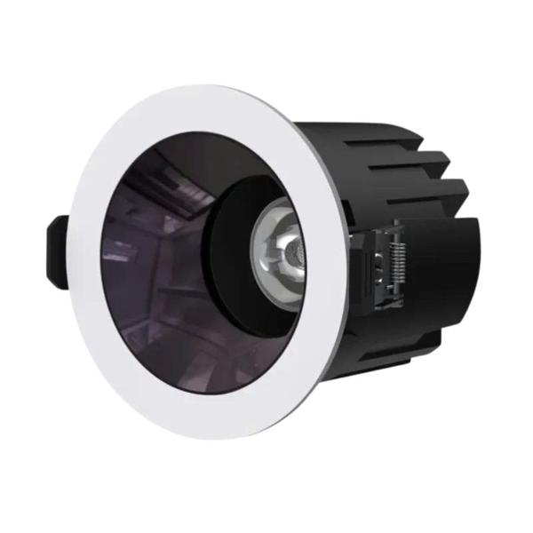 Đèn LED âm trần Spotlight SM12 Viền trắng chóa đen, chống chói cao cấp, lỗ khoét 70mm
