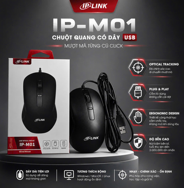 Chuột có dây văn phòng IP-Link IP-M01
