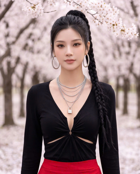 M4535NEW - Áo thun tay dài đen quyến rũ
