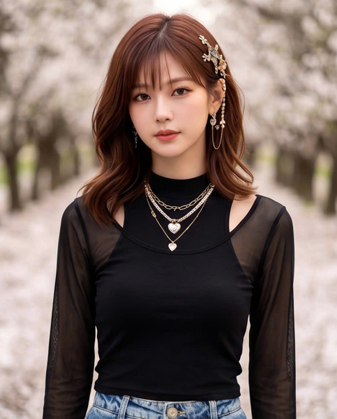 M7235NEW - Áo kiểu tay dài phối lưới