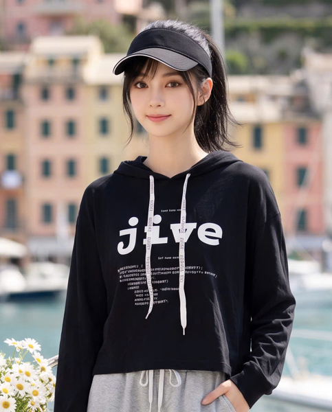 M8035NEW - Áo thun rộng có nón
