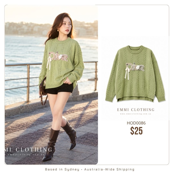 Olive Ribbon Cable Sweater