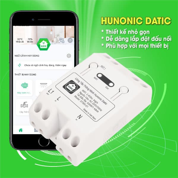 Công Tắc Thông Minh Wifi Hunonic Datic Basic