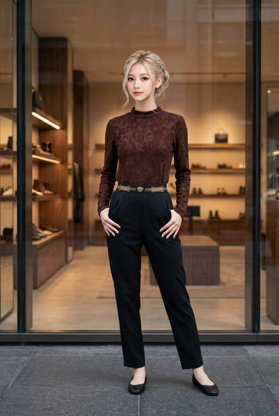 M12530NEW - Áo họa tiết tay dài