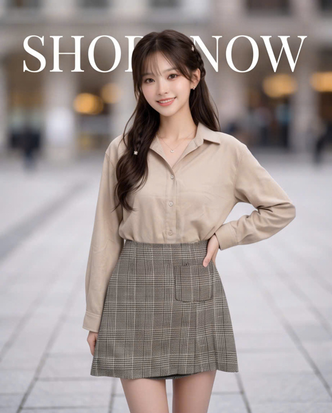 M10325SI - Chân váy sọc