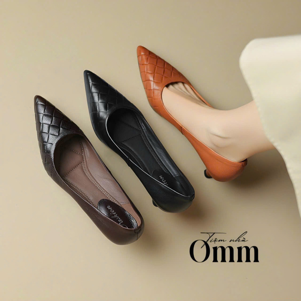 DT99 Hàng có sẵn Giày da thật 4,5cm DSQC