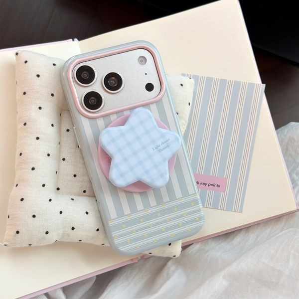 Case Sọc Xanh + Pop Magsafe Sao - 14Promax