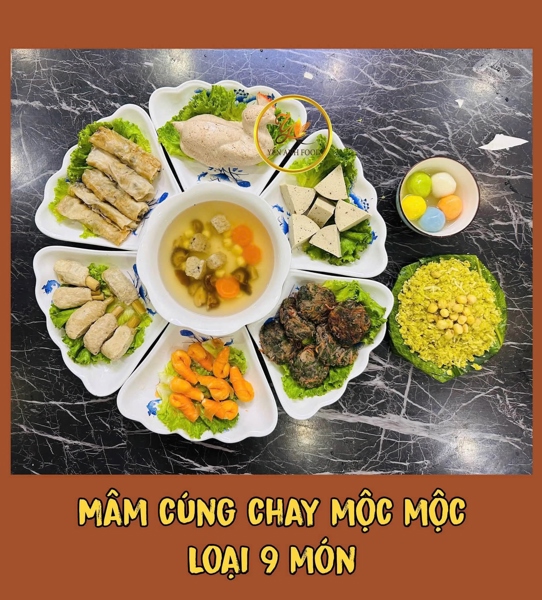 Mâm cúng chay Mộc Mộc 9 món
