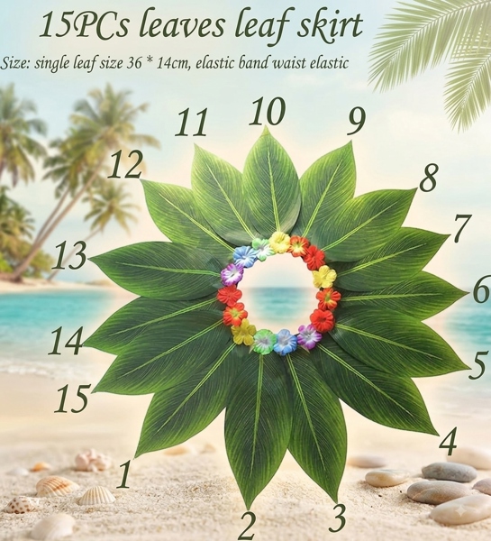 Váy lá biểu diễn Hula Hawai 15 cánh