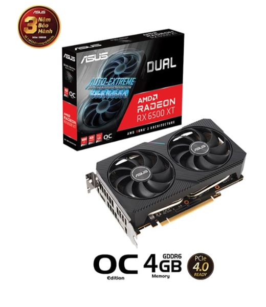 VGA ASUS DUAL RX 6500 XT OC 4GB V2