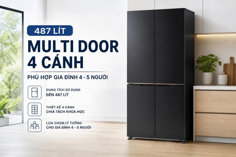 Tủ lạnh Panasonic Inverter 487 lít Multi Door NR-XZ550CWKV 2026 - Việt Nam