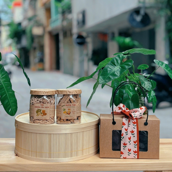 Set Quà 2 Sản Phẩm - Túi Giấy Khăn Lụa