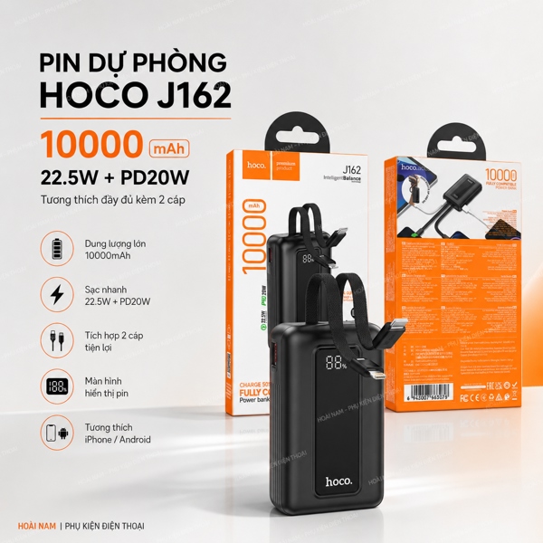 Sạc dự phòng HoCo J162 10.000mAh( BH 6 Tháng )