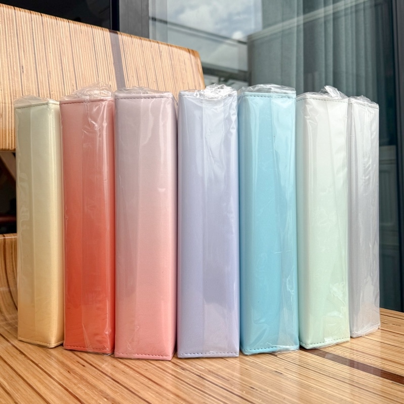 Binder/Album Ảnh A5 Lớn 21x23cm Bọc Da PU Dày Dặn Màu Pastel Gradient 3 Còng D (KHÔNG bao gồm ruột sổ) | Sổ Đựng Thẻ, Bìa Sổ, Junk Craft Journal