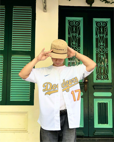 Áo MLB Los Angeles Dodgers - Nike - Số 17 (Ohtani) - Trắng chữ vàng