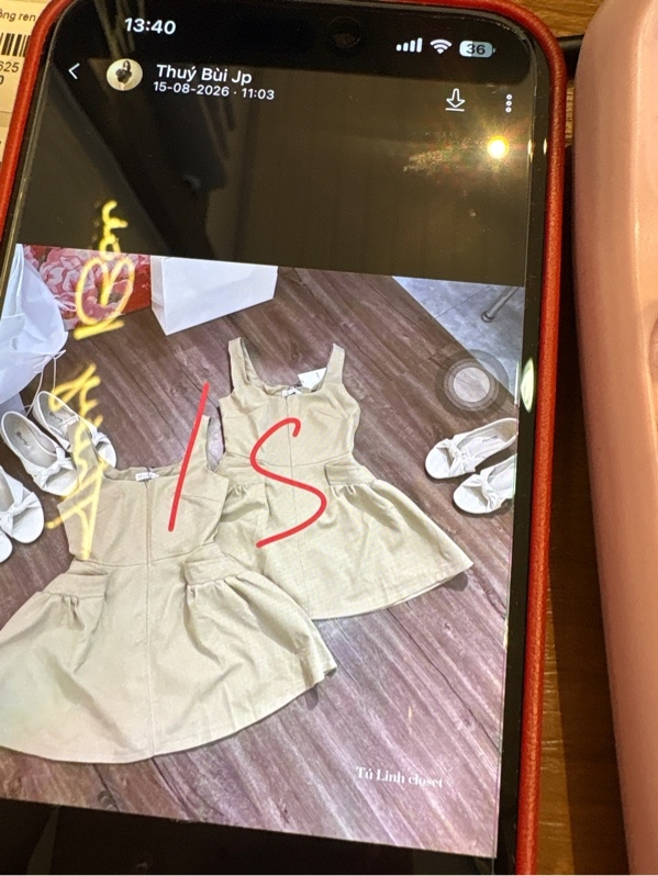 Váy 2 dây nâu bản to tu linh