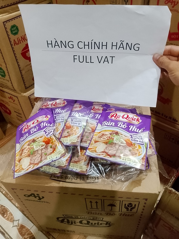 Gia vị nêm sẵn Aji-Quick Bún bò Huế 59g Gói Ajinomoto Thùng 120 Gói