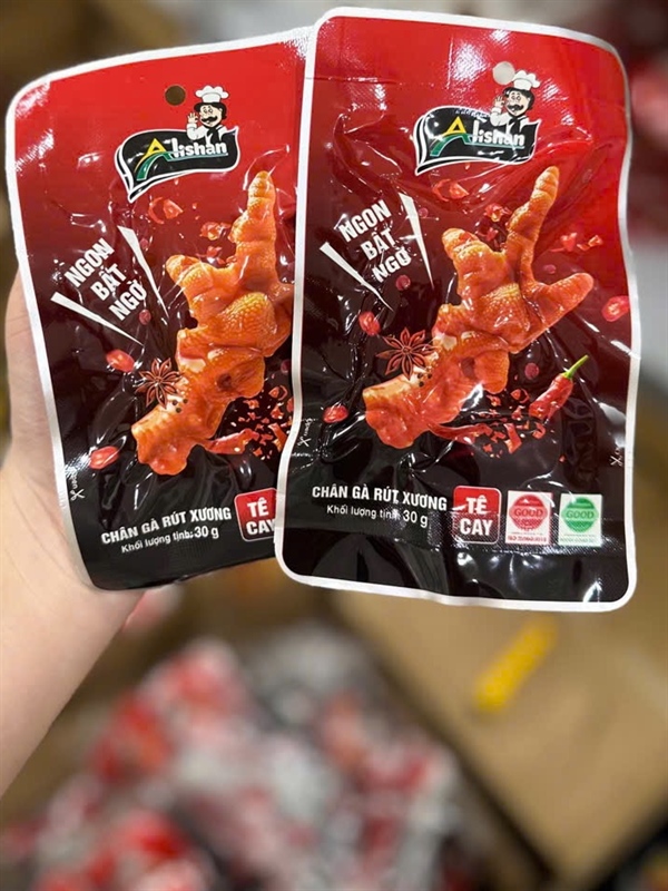 Chân gà rút xương tê cay 30g ( 300 cái/thùng )(30 cái/ 1 túi)