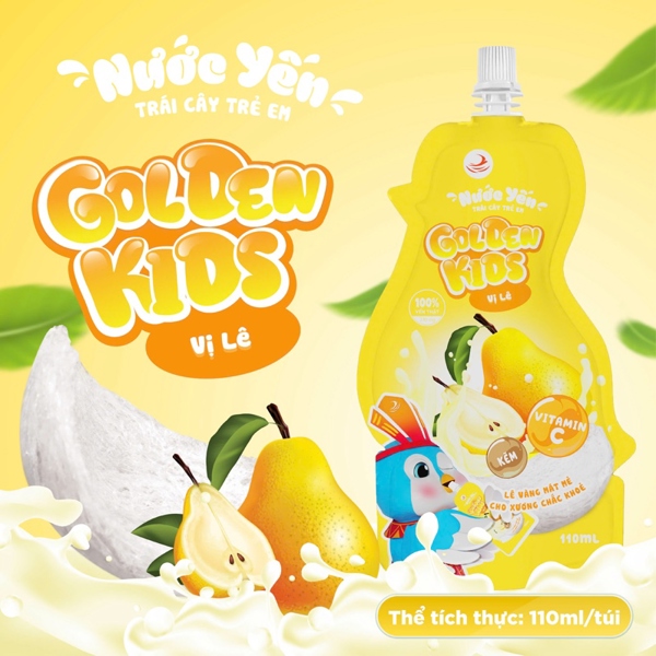 Nước yến trái cây Golden Kids vị lê 110ml (1Y+)