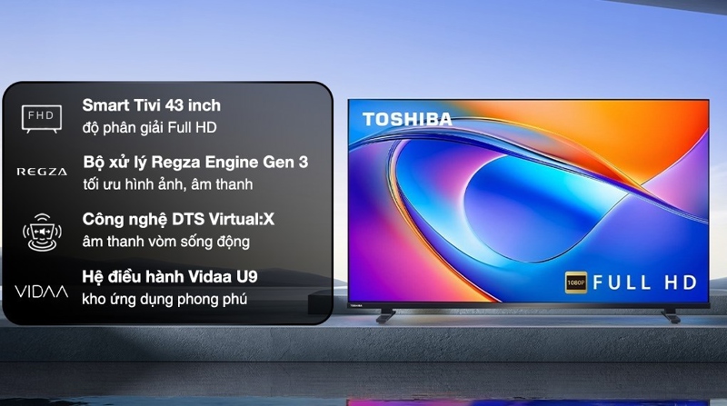 Smart Tivi Toshiba FHD 43 inch 43V35RP 2025 - Việt Nam