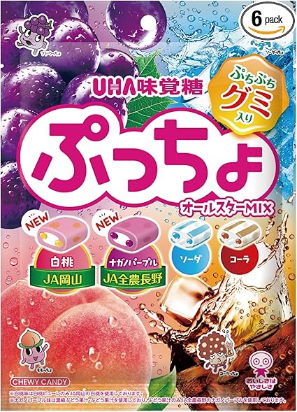 Kẹo hoa quả UHA Puchols All star mix 88g
