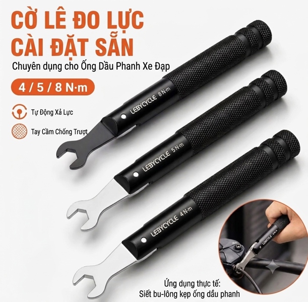 Cờ lê đo lực cài đặt sẵn Lebycle siết bulong phanh dầu
