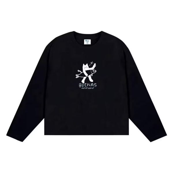 BUENAS® LONG TEE BOXY / JM05 - TAY DÀI ĐEN