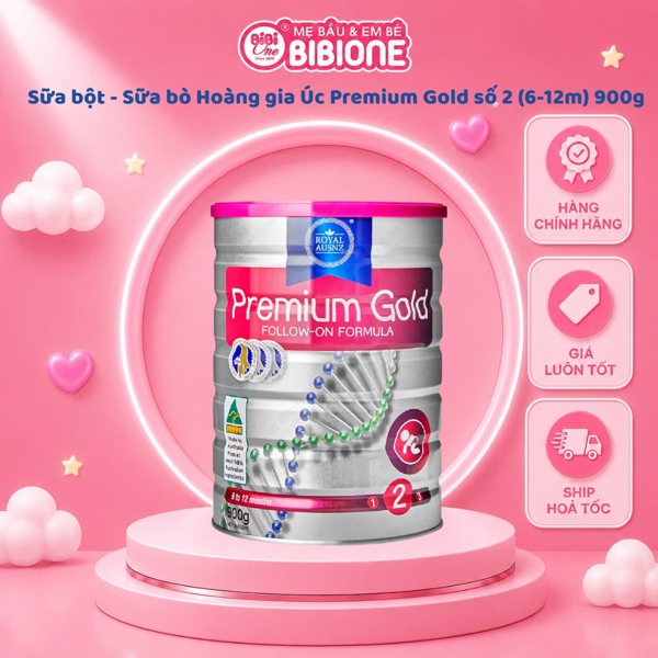 Sữa bột - Sữa bò Hoàng gia Úc Premium Gold số 2 (6-12m) 900g