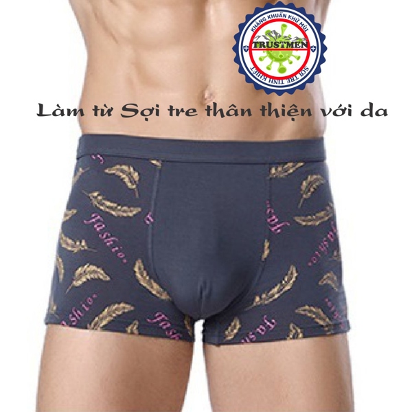Quần lót nam Boxer Trustmen GLDL032 sợi tre kháng khuẩn tự nhiên, thoáng khí, siêu thấm hút mồ hôi