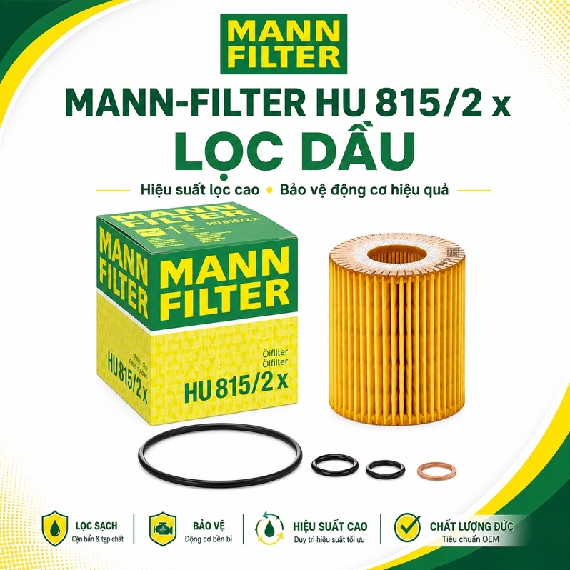 Lọc Dầu Động Cơ MANN-FILTER HU 815/2 x Chính Hãng Đức – Cho Xe BMW Series 1, Series 3, Series 5, X1, X3, Z4